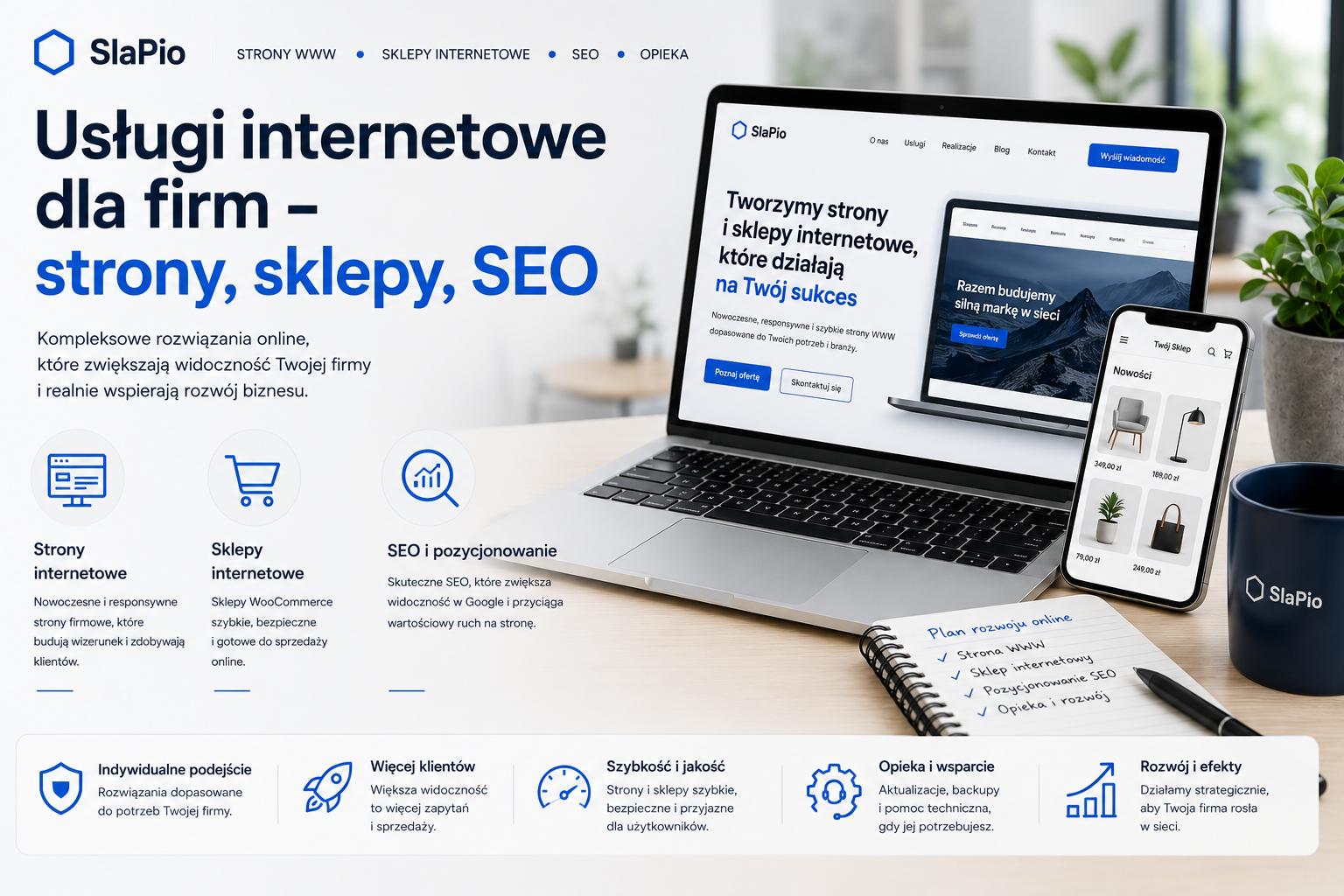 Usługi internetowe dla firm – strony, sklepy, SEO